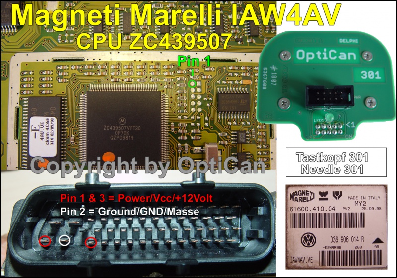Magneti Marelli IAW 4AV (Volkswagen) pinout diagram 2